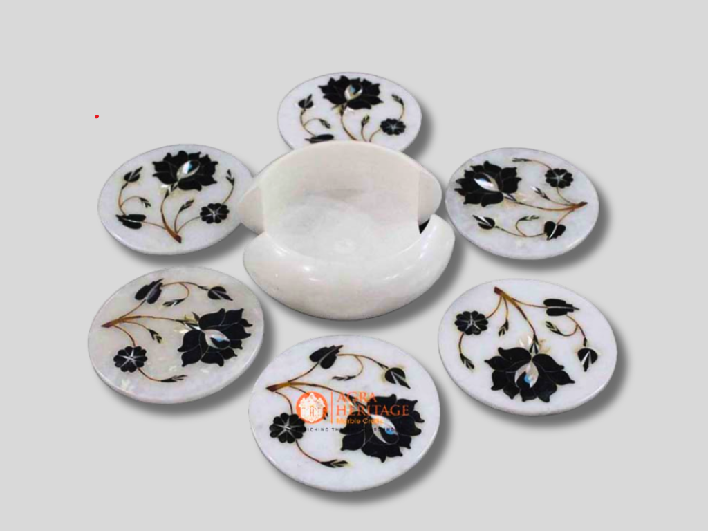 Dining Table Decor Floral Tea Cup Coaster Set